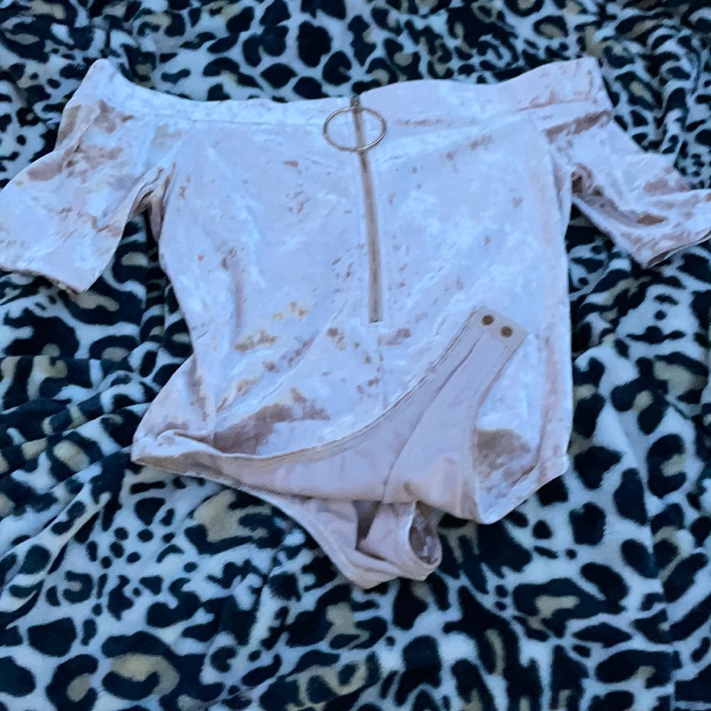 Cream velvet bodysuit